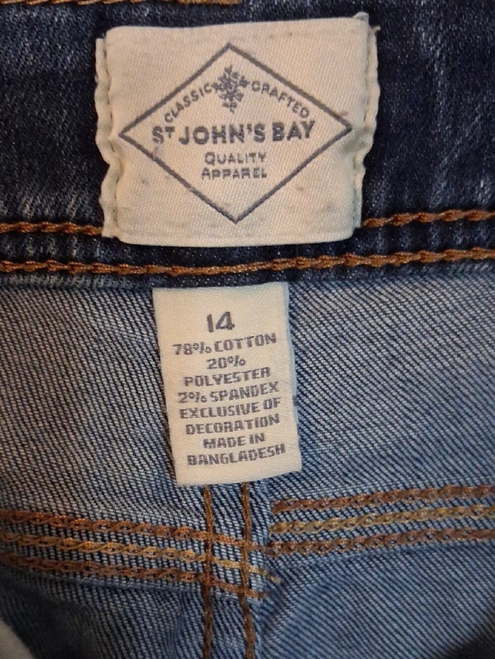 St. John's Bay navy blue denim bermuda shorts - Picture 2 of 10